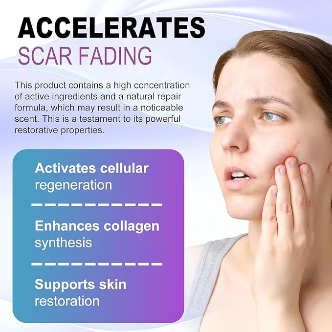 Silicone Scar Gel, Intensive Scar Cream, 2.1oz Keloid Bump Removal for Stretch Marks Removal, Surgical Scars, Cesarean Section, Acne, Injury, Burns, Doctor-tested Scar Improvement (60g)