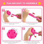 SpringFlower Fort Building Kit for Kids,STEM Construction Toys, Educational Gift for 4 5 6 7 8 9 10 11 12 Years Old Boys and Girls,Ultimate Creative Set for Indoor & Outdoors Activity,200 Pcs,Pink