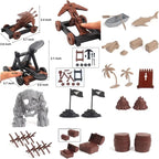 Medieval Castle Knight Toy Soldier Figures Army Men Toys, The Medieval Times Middle Ages DIY Castle Building Toy Piracy Knight Action Figurines with with 20 Piracies, 12 Soldiers, 8 Cavalry