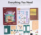 Rolife DIY Miniature House Kit Alice's Tea Store, Tiny House Kit for Adults to Build, Mini House Making Kit with Furniture, Halloween/Christmas Decorations/Gifts for Family Friends (Alice's Tea Store)