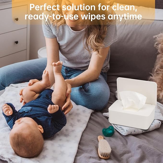 Wipes Dispenser Compatible with Cottonelle Wet Wipes Refill Pack, Refillable Wipes Container, Reusable Wipe Holder with Non-Slip Base, Easy Open Sealed Lid, Keeps Wipes Clean, for Home, Office, Car