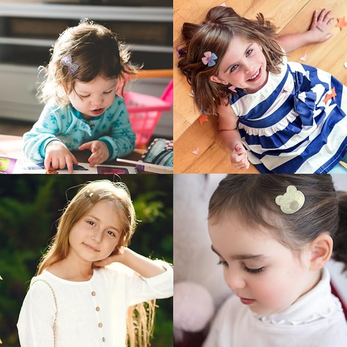 Hair Clips for Girls 68 Pcs Bundle No Slip Assorted Barrettes for Kids Bows Cute Hair Accessories for Little Girls Teens Toddlers Child Kids Gifts
