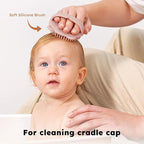 Yoofoss 4 Piece Baby Hair Brush and Comb Set，Wooden Baby Hair Brush with Natural Ultra Soft Goat Hair, Baby Comb Set for Boy, Girl - Pink