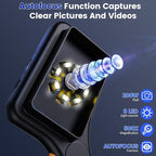 Microscope for Kids Adults - 3 Inch IPS Screen, Ahalfcit Digital Microscope, 500X Handheld Coin Magnifier, 3 Level LED Light, Compatible with Windows, Mac OS (Black)