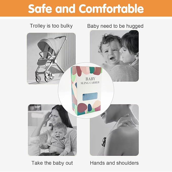 Baby Sling Carrier,Toddler Carrier,Upgraded 2025 Baby Sling with 4 Adjustable Straps(10-30lbs),Lightweight,Portable and One Size Fits All(Blue)