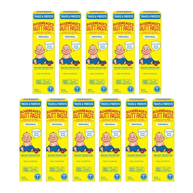 Boudreaux's Butt Paste Original Diaper Rash Cream, Ointment for Baby, 4 oz. Tube, (Pack of 11)