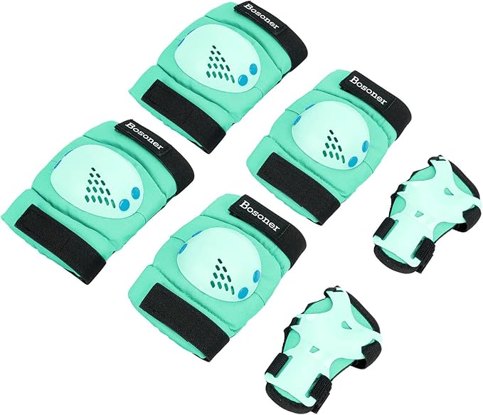 BOSONER Kids/Youth Knee Pad Elbow Pads for Roller Skates Cycling BMX Bike Skateboard Inline Rollerblading, Skating Skatings Scooter Riding Sports