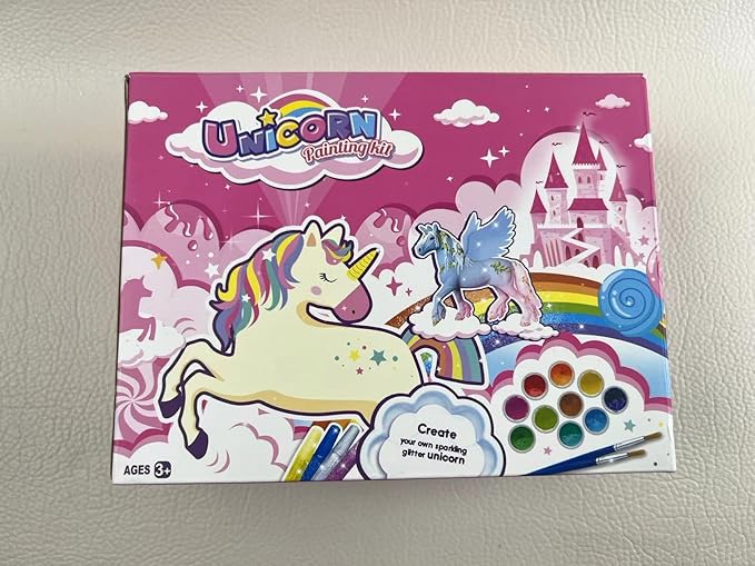DIY Painting Unicorn Kit Arts and Crafts Set for Kids or Girls Decorate and Drawing 3D Toys for Children Gift(6 Unicorns)