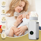 Portable Bottle Warmer for Travel, Baby Bottle Warmer On The Go, Fast Heating, Temperature Digital Display, USB Car Travel Bottle Warmer for Breastmilk and Formula