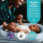 MyBaby 3-in-1 Calming Baby Cushion, Soothing Comfort for Newborns & Infants, Snuggling Sensation, Sound and Vibration, Designed for Safety, Rechargeable & Machine-Washable, by Homedics, Blue