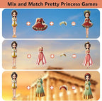 Yuzee Paper Dolls Stickers - Magnetic Dress Up Dolls for Girls - Toddler Travel Toys - 1 Paper Doll and 33 Clothing Accessories with 3D Magnetic Game Scene, Foster Creativity and Imagination