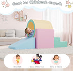 Tunnel/Ramps Foam Climber, Climb & Crawl Foam Activity Play Set for Toddlers and Kids, Safe Indoor Crawling Gym Equipment for,Infant,Baby Waterproof Easy to Clean (Pink)