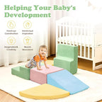 6 Pieces Climbing Toys for Toddlers, Climb & Crawl Soft Foam Block Activity Play Set, Foam Play Gym Climbing Blocks, Toddler Climbing Toys Indoor, Soft Foam Blocks for Kids Crawling and Sliding