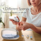 Momcozy Baby Nail File Electric, Rechargeable Baby Nail Clipper, Gentle Baby Nail Trimmer Electric with Night Light, 7 Grinding Head Replacement Pads, Blue