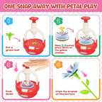 Einailvk Fabric Flower Bouquets Toys, DIY Flower Making Kit for Kids 3 4 5 6 7 8 9 10 11 12 Year Old Girl Birthday Christmas Gift, Art and Crafts Kit Toys for Girls 4-6 6-8 8-12 Year Old (RED)