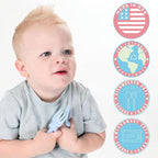 Made in USA Spoon la la Toddler Utensils Set - 2 Pack (1 Spoon & 1 Fork for Kids) - Self-Standing 3D Ergonomic Cat & Dog Handles - BPA-free, Dishwasher Safe, Baby Silverware (Blue)