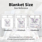 Custom Name Baby Blanket – Double-Layer Dotted Backing Flannel Swaddle – Elephant and Flower Theme for Newborns and Toddlers