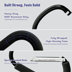 sprookber 6.7 Inch Large Stroller Hooks for Diaper Bags & Purses, Heavy Duty Mommy Hooks for Shopping, Grocery, Backpack – Baby Stroller Accessories, Set of 2 (Black)