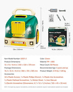 VEVOR Engine Toy, 60 Pieces, Kids Mechanic Car Repair Set with Removable Parts, Lights and Sounds, Steering Wheel and Horn, Kids Mechanic Workshop Set for Toddler Ages 3 Years and Up, Green