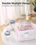 Baby Bottle Warmer, Gronwsy 8-in-1 Fast Milk Warmer with Timer Breastmilk or Formula, Fits 2 Bottles, Accurate Temperature Control, with Defrost, Sterili-zing, Keep, Heat Baby Food Jars Function