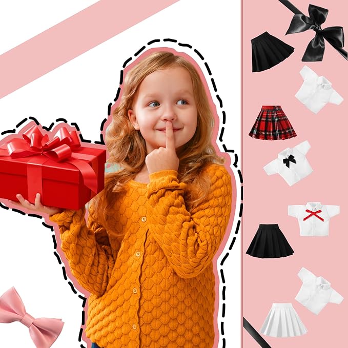 Bencailor 8 Pieces Summer Doll Clothes for 11.8 Inch Doll Accessories Shirt Skirts Dress Outfit Clothing for Birthday Gift(Classic)