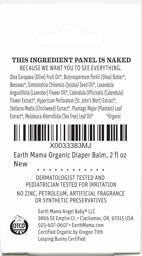 Earth Mama Organic Diaper Balm 2-Ounce | Diaper Cream for Baby | EWG Verified, Petroleum & Artificial Fragrance-Free with Calendula for Sensitive Skin (3-Pack)