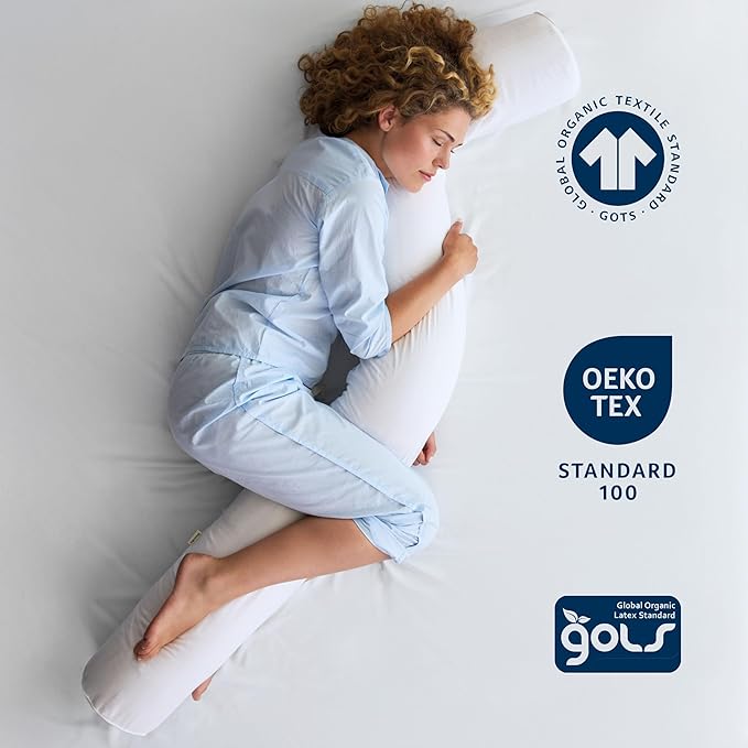 Bearaby Body Pillow - Full Body Pillows for Adults, Pregnancy Pillow - Made from Natural Rubber Foam and Organic Cotton