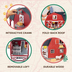 Terra by Battat – 20 Pieces Wooden Animal Barn Toy Set – Farm Animals & Play Fence – Pretend Play for Toddlers & 3+ Years – Educational Toys – Farmhouse Playset with Cute Animal Figures