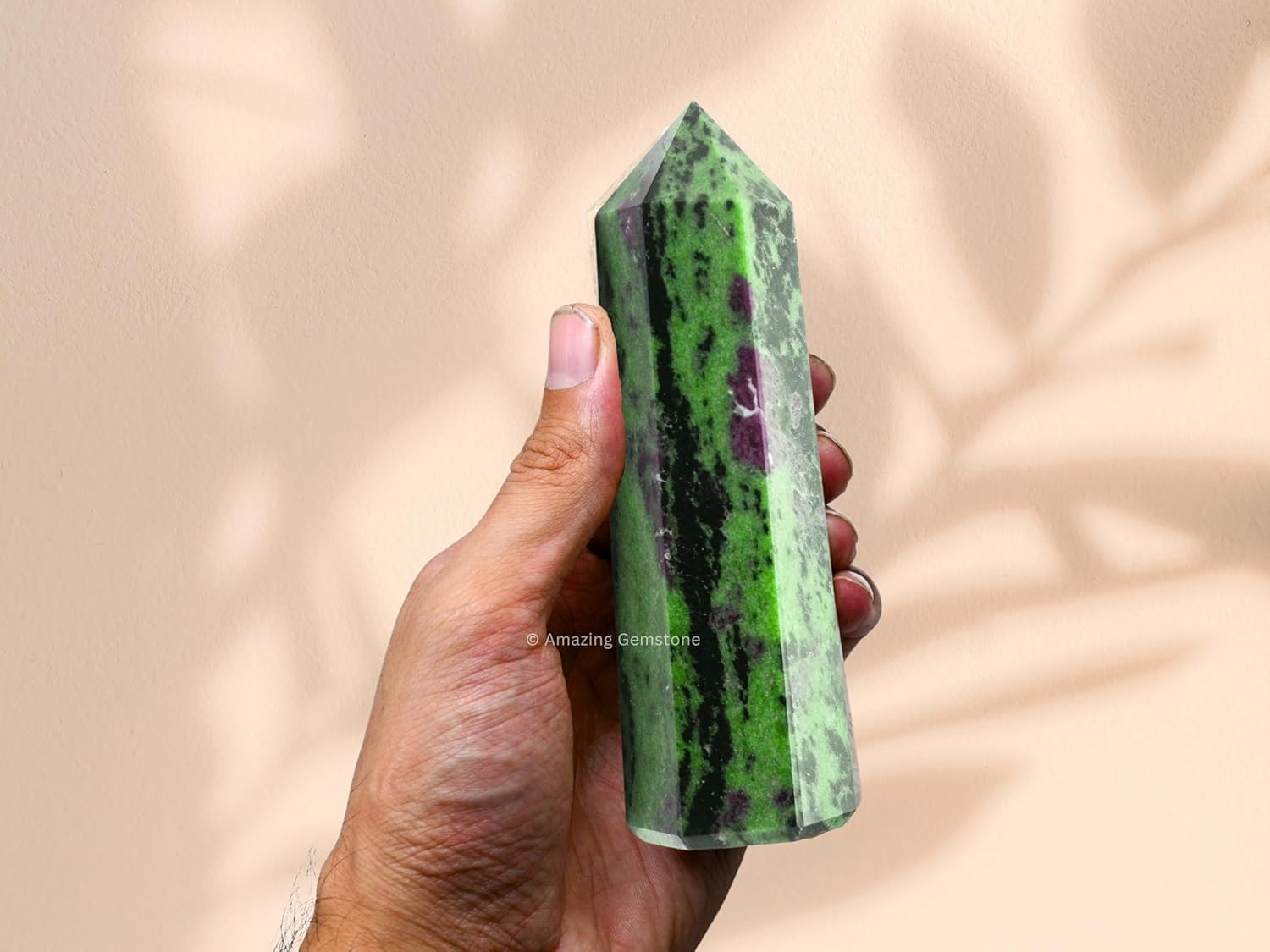 Amazing Gemstone Large Ruby Zoisite Crystal Towers ~ Natural Healing Crystal Point Obelisk for Reiki Healing and Crystal Grid (5.5" to 6" INCH)