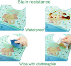 Amplim Baby Feeding Bib (3-Pack) Toddler/Baby Bibs for Eating. Waterproof, Adjustable, Lightweight. Eco-friendly PEVA material. BPA, Lead, Phthalate, Cadmium free