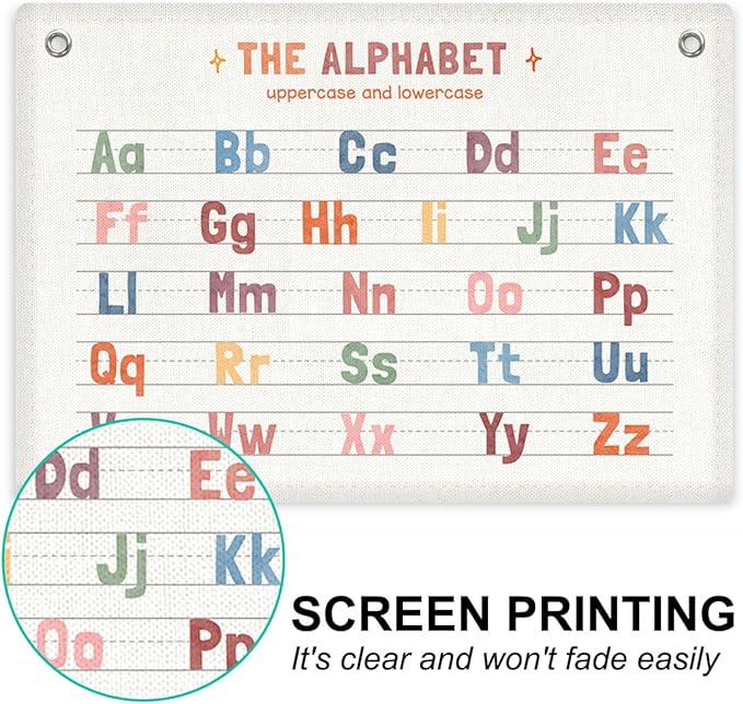 2PCS Numbers 1-20, Number Alphabet Banner Playroom Decor Wall Hanging, Educational Banner Flag, ABC Chart for Toddlers, Wall Flag Nursery Toddler Room Classroom Decor for Room