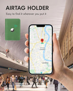 ALLIVE Genuine Leather Passport Holder With Airtag for Women Men - Travel Must-Haves, Airport Essentials, Passport Cover Gift - Green