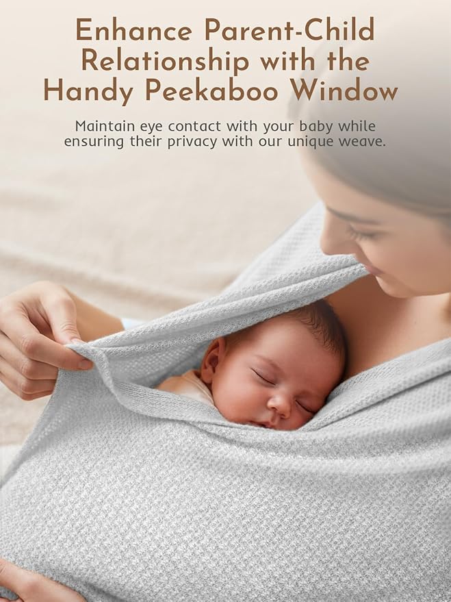 2pk Nursing Cover for Breastfeeding, Soft & Breathable Privacy Poncho, Multi-Use Feeding Shawl, Comfortable & Portable Breastfeeding Cover for Women Includes Mesh Laundry Bag