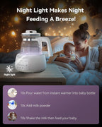 Bottle Warmer comfyer, Baby Bottle Warmer with Night Light & Faster Cooling Fan, Instantly Water Warmer, Tea Kettle Electric with 6 Temperature Control Presets, Feed Baby More Easier and Healthier
