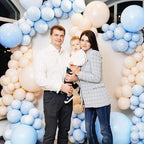 RUBFAC 129pcs Pastel Blue Balloons Different Sizes 18 12 10 5 Inch for Garland Arch, Light Blue Balloon for Birthday Baby Shower Gender Reveal Easter Wedding Party Decoration