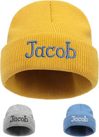Custom Beanie Hats for Baby Girls Boys - Personalized Embroidered Beanies with Name for Infants Toddlers Adults