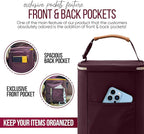 BreastMilk Cooler with Ice Packs and Tote Bags for Nursing, Large Capacity, Waterproof, Fits 9 Baby Bottles Up to 11 oz, Dark Brown