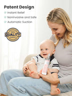 GROWNSY Nasal Aspirator for Baby, 2-in-1 Electric Nose Spray & Suction, Baby Nose Sucker with Powerful Suction, Music and Light Soothing Function, Pink