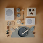 mushie Extra Soft Muslin Fitted Crib Sheet | 192 Thread Count | 28"x 52" (Baby Blue)