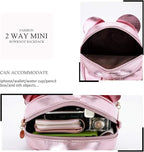 KL928 Girls Bowknot Polka Dot Cute Mini Backpack Small Daypacks Convertible Shoulder Bag Purse for Women