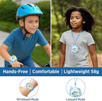 Walkie Talkies for Kids Rechargeable 2 Pack, Wearable Wrist & Lanyard Watch with Flashlight, Fun Stickers, Toys Gifts for Boys Girls Age 3-12 for Outdoor Camping, Hiking, Birthday, Christmas (Blue)