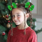Sequin Christmas Hair Clips Red Hair Bows for Girls Green Alligator Clips Sparkly Glitter Christmas Hair Accessories for Children Toddler Teenage Girls Kids Gift 4PCS Red Green