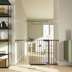 Cumbor 2 Pack 29.7"-51.5" Extra Wide Baby Gate for Stairs, Mom's Choice Awards Winner-Dog Gates for Doorways, Pressure Mounted Walk Through Pet Gate Indoor, Safety Auto-Close Child Gate for Kid,Brown