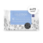 Hypoallergenic & strong Baby Wipes with 99% Water, Unscented & Plastic-Free, 4 resealable Packs (288 Wipes Total)