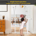 Easy Step Walk-Thru Baby Gate – Adjustable Safety Gate for Babies & Pets, Pressure Mount Kit, Includes Wall Cups & Extensions – 29.7 to 48.8W x 30.5H inches, CPC Certified