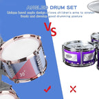 M SANMERSEN Kids Jazz Drum Set - 5 Drums with Stool - Rock Jazz Drum Kit - Musical Enlightenment Educational Toys Gift for Boys Girls