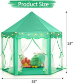 Monobeach Princess Tent Girls Green Large Playhouse Kids Castle Play Tent with Star Lights Gift Toy for Children Indoor and Outdoor Games