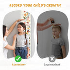 Personalized Name Growth Chart Wall Decor for Kids – Canvas Removable Height Chart Measuring Ruler 59" x 7.9" (Flowers)