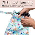 Wet Bag for Swimsuit, Beach Travel Essentials Wet Dry Bag, for Sunscreen Toiletry Dirty Clothes Yoga Gym Diaper, Friends Summer Beach Vacation Gifts. Starfish and jellyfish