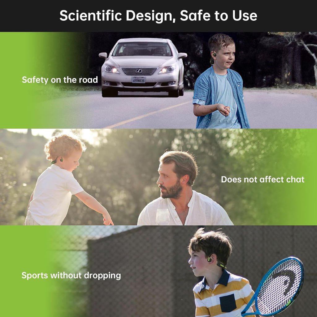 LOBKIN Kids Headphones Open Ear,Bluetooth 5.3 Air Conduction Wireless Lightweight Kids Earbuds IPX5 Waterproof with Microphone for School,Home and Outdoor Activities Gifts for Boys Girls